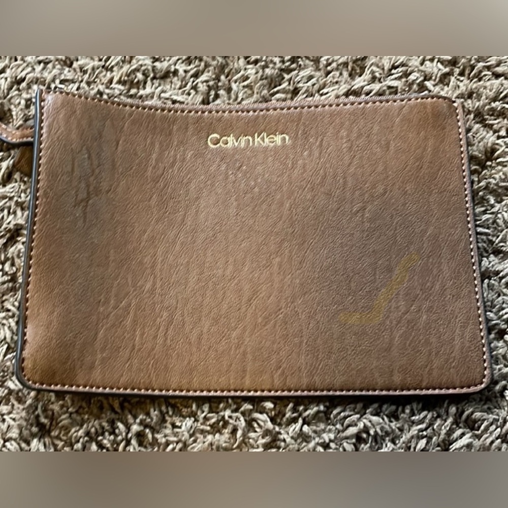 Calvin Klein Brown Crossbody Tote Bag with Pouch NWOT - Picture 3 of 4
